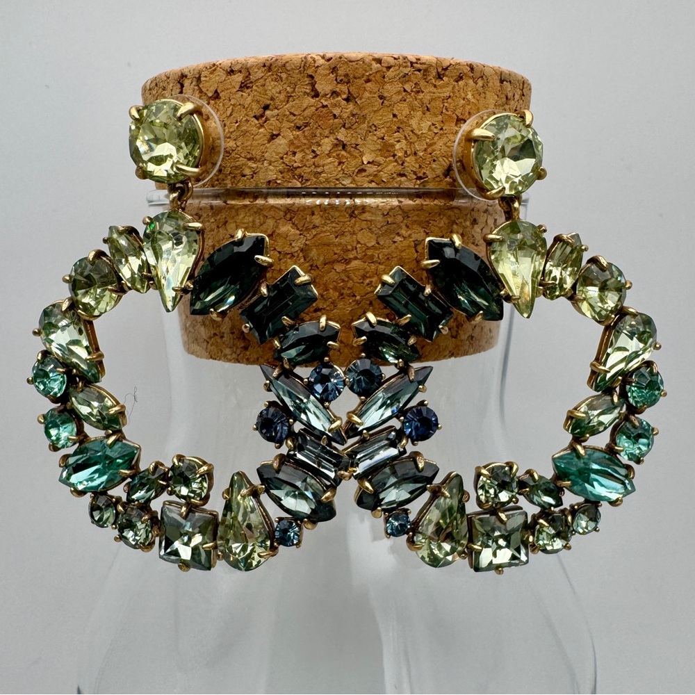 J Crew Mixed Crystal Circle Statement Earrings - … - image 2